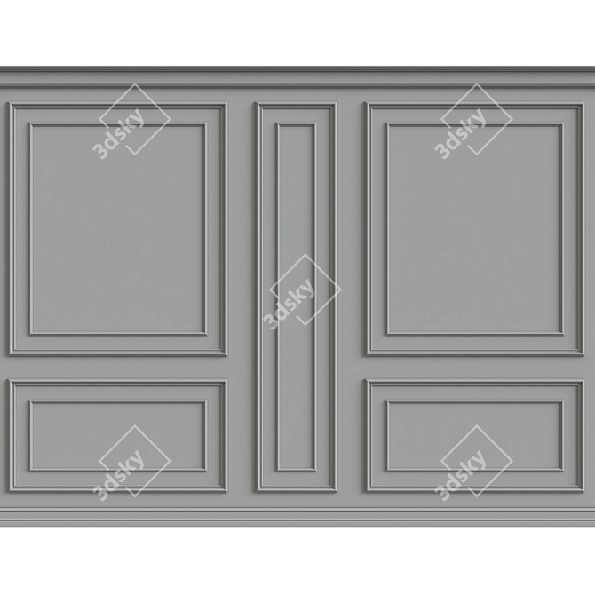 Elegant Wall Moulding Solution 3D model image 1