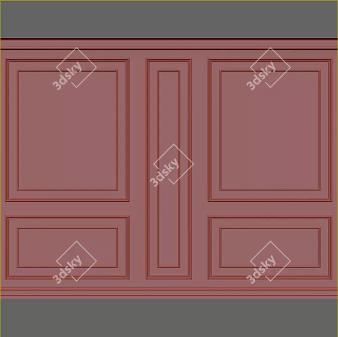 Elegant Wall Moulding Solution 3D model image 2