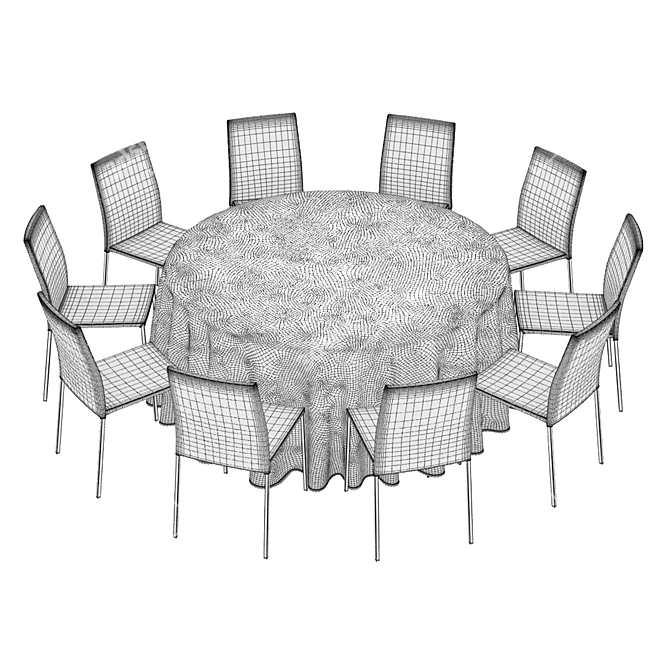 Slim Chair Table Set by Lignet Roset 3D model image 2