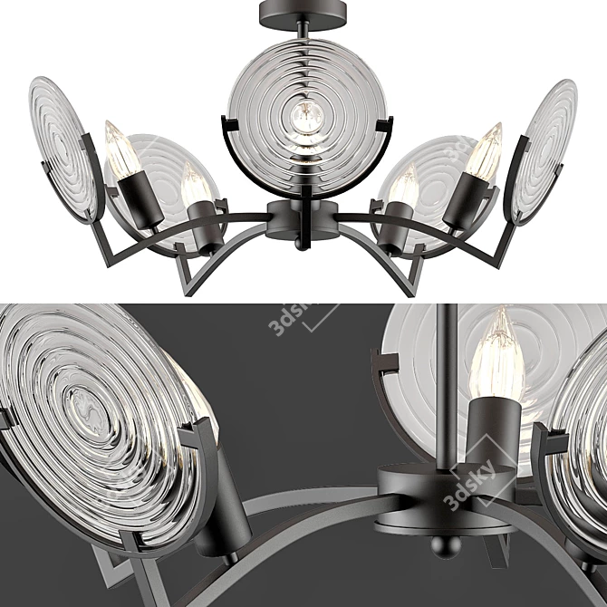 Elegant Mouthpiece Chandelier 3D model image 1