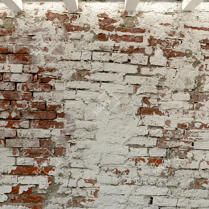 Vintage Brick Wall Texture 3D model image 3