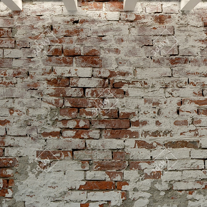 Antique Brick Wall Texture 3D model image 3