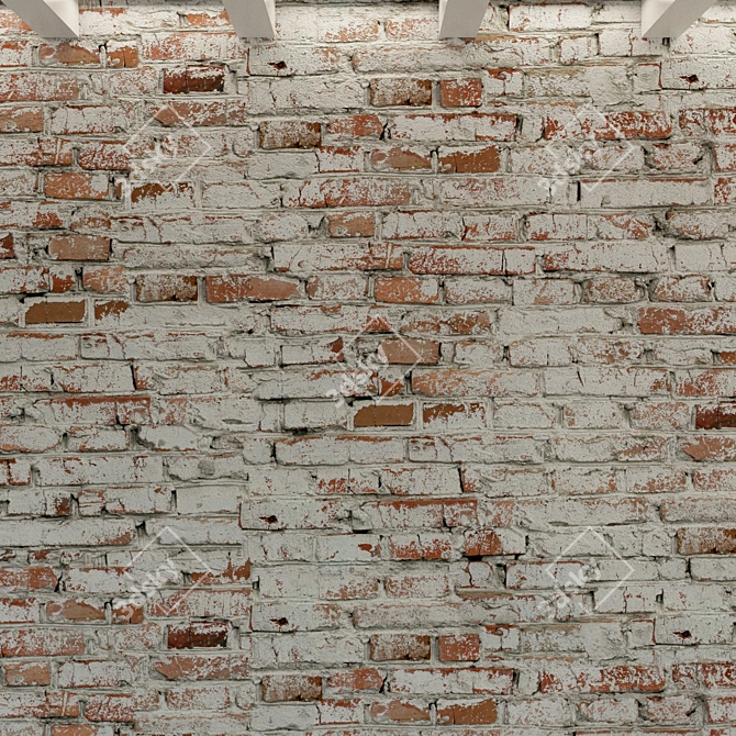 Vintage Brick Wall Texture 3D model image 3