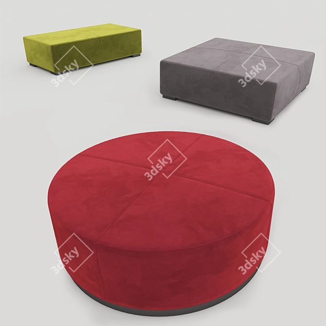 Meridiani Brons Pouf & Benches: Stylish & Versatile 3D model image 1