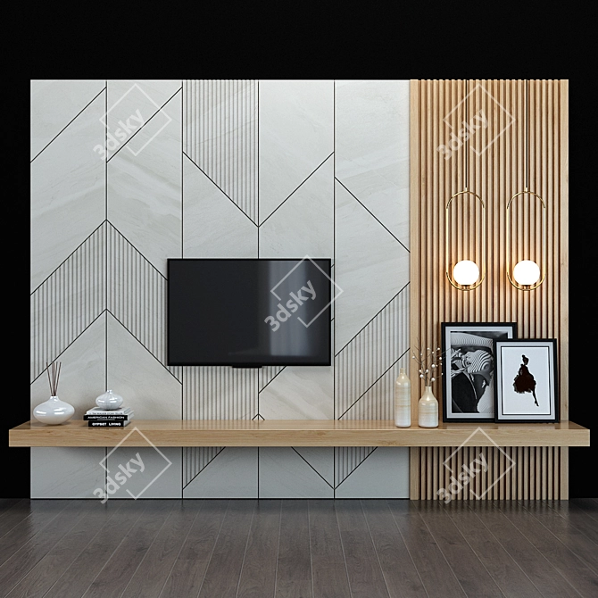 32 inch TV Shelf: Organize & Display 3D model image 1