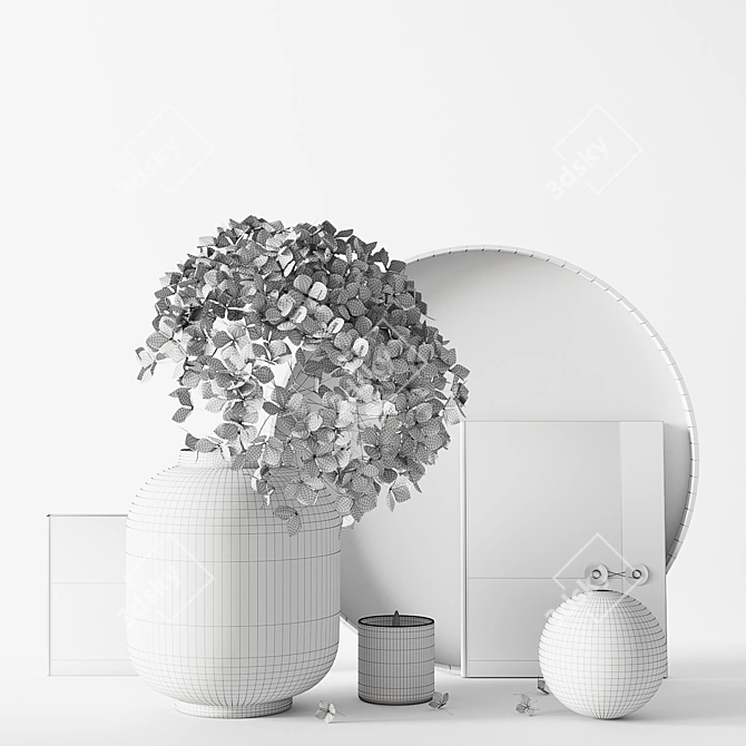 Elegant Hydrangea Decor Set 3D model image 3