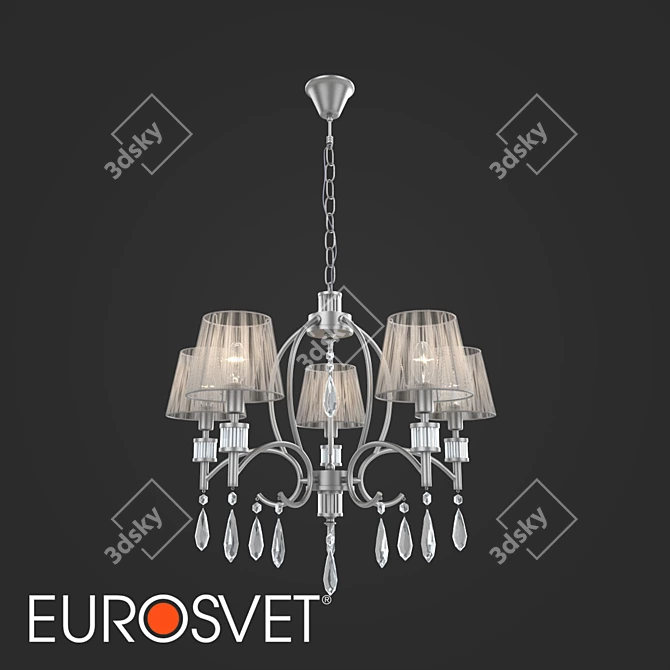 Capri Classic Chandelier with Lampshades 3D model image 1