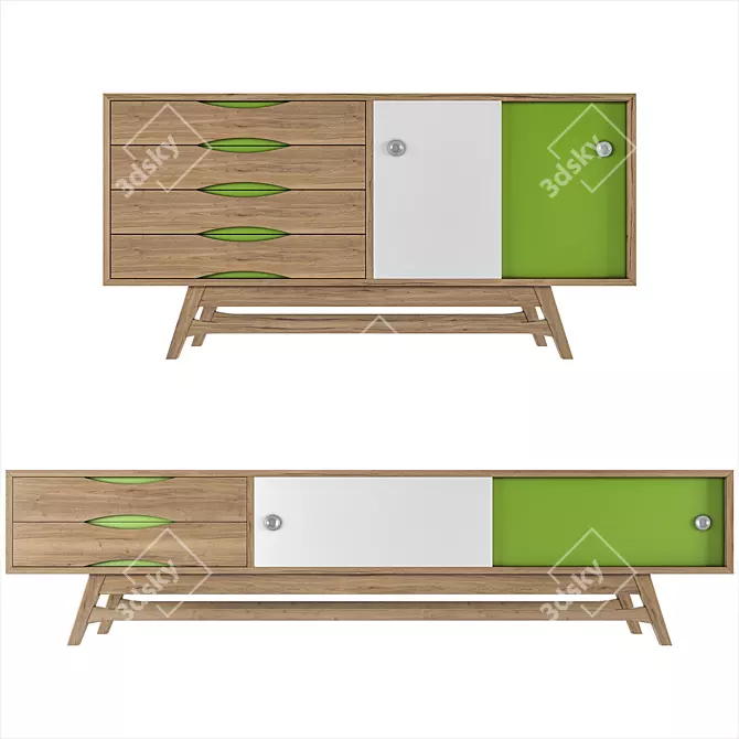 Elegant Frezya TV Cabinet & Sideboard 3D model image 2