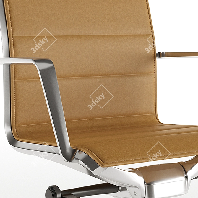 ErgoCurve Leather Office Chair 3D model image 3