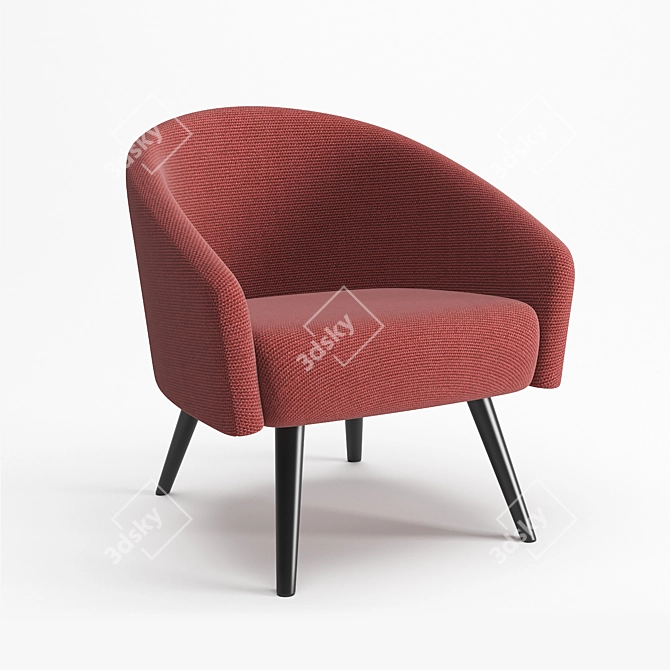 French Fabric Stylish Dining Chair 3D model image 1