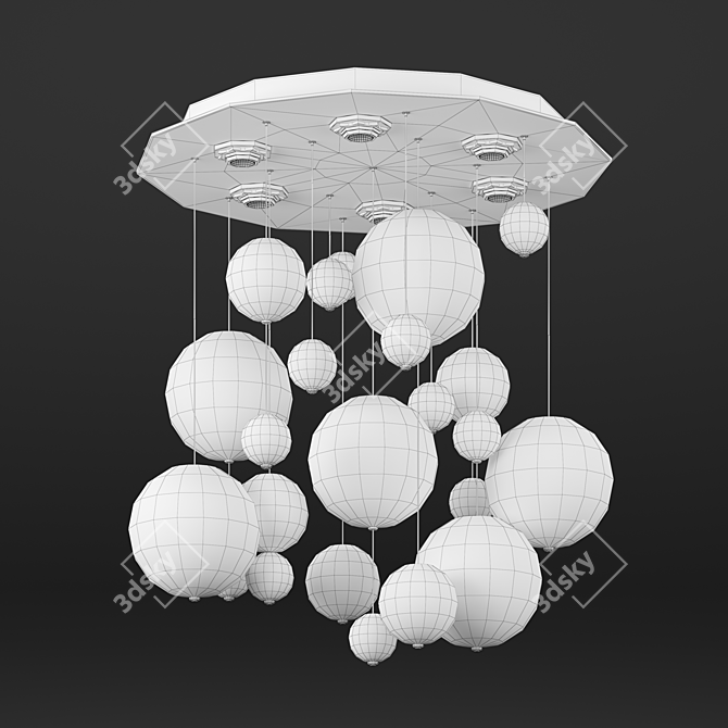 Elegant Bubble Ceiling Lamp - Bolero 3D model image 2