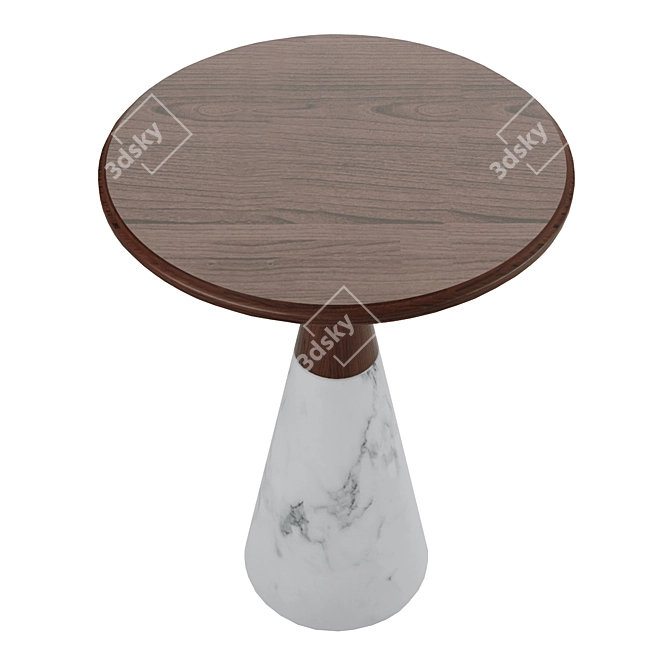 Modern Marble Woodsen Corner Table 3D model image 2