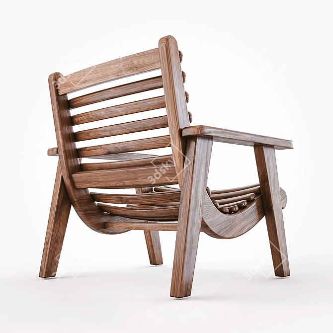 San Miguelito Armchair: Iconic Design, Handcrafted Excellence 3D model image 2