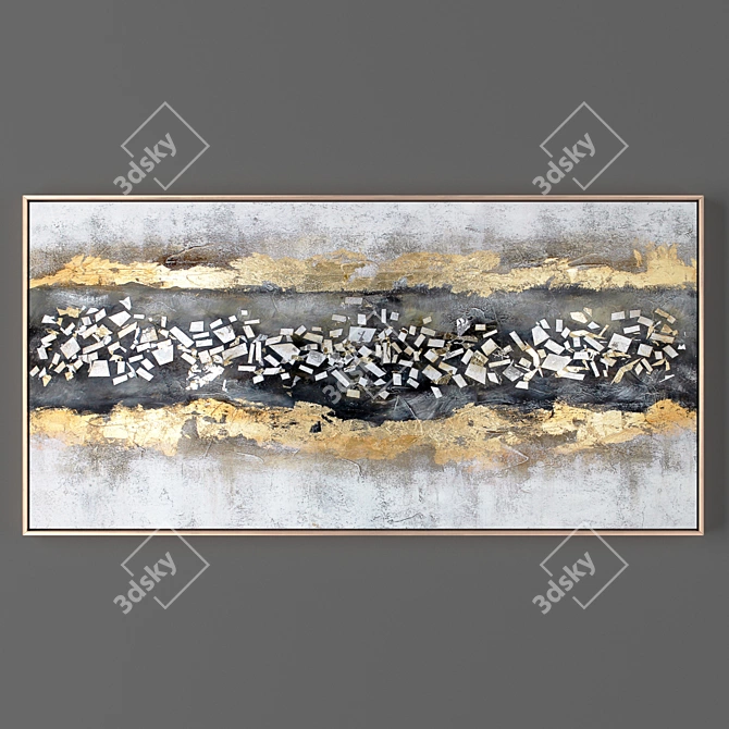 Metal Framed UV Textured Painting 3D model image 1