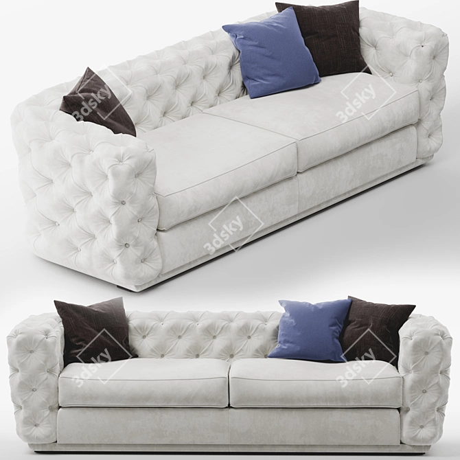 Regal Chesterfield Sofa: The Epitome of Luxury. 3D model image 1