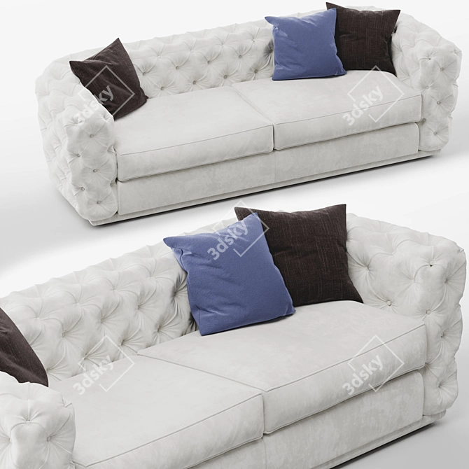 Regal Chesterfield Sofa: The Epitome of Luxury. 3D model image 2