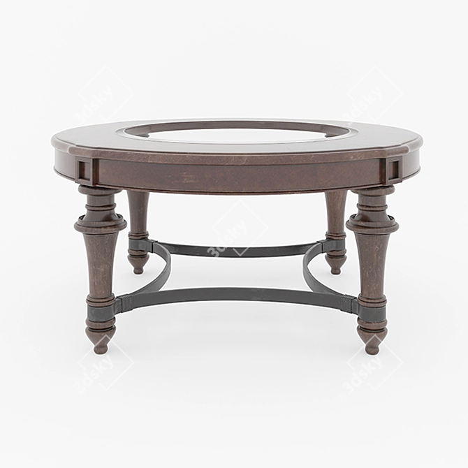Kingston Round Cocktail Table: Elegant Traditional Design 3D model image 1