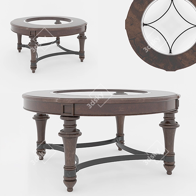 Kingston Round Cocktail Table: Elegant Traditional Design 3D model image 2