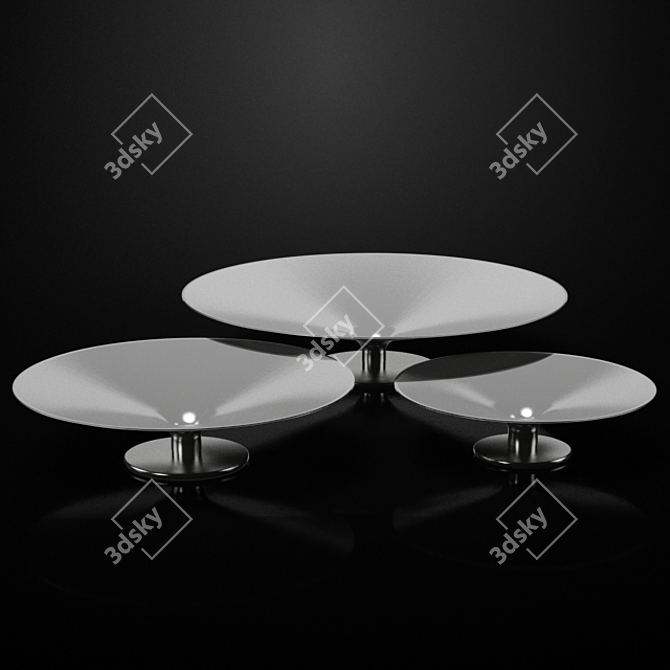 Sleek Aluminum Ovni Cocktail Table 3D model image 1