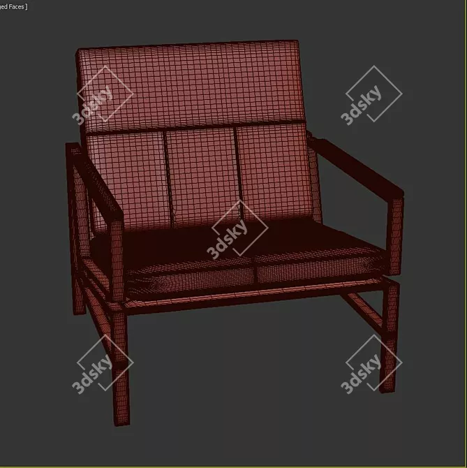 Elegant Ergonomic Atlas Armchair 3D model image 3