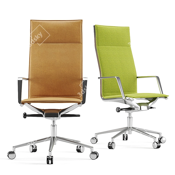 ErgoFlex Aluminum Office Chair 3D model image 1