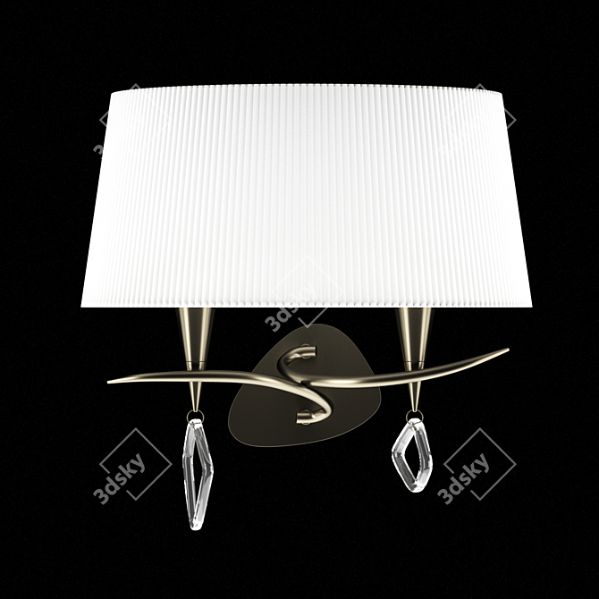 Elegant Bronze Mantra Wall Lamp 3D model image 1