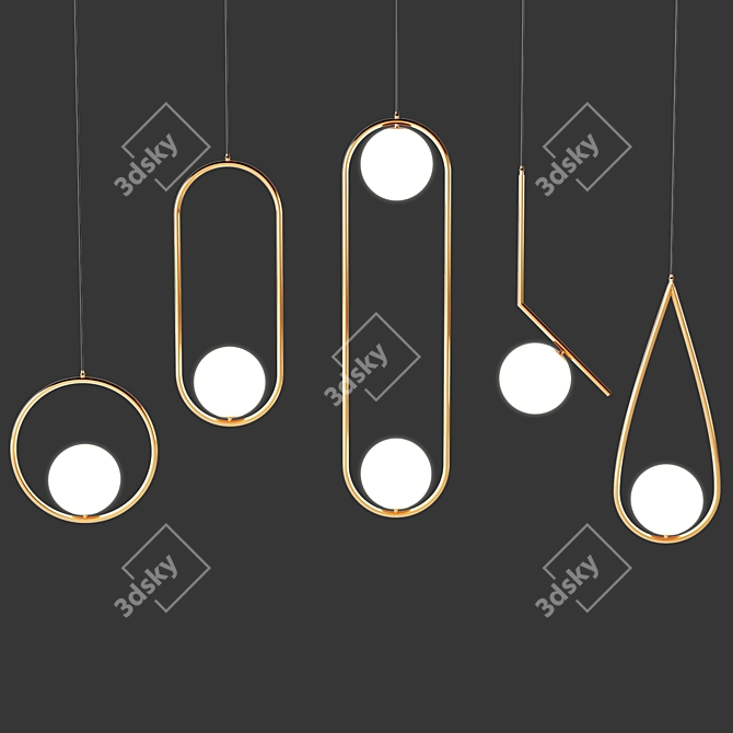 Elegant Hoop Design Lamp 3D model image 1