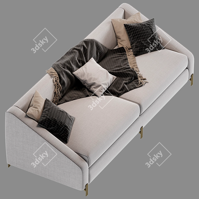 Elegant Candice Sofa - Luxurious and Comfortable 3D model image 2