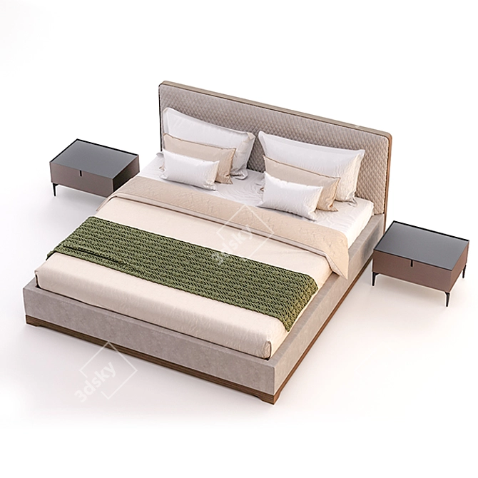 Modern Bali Alivar Bed Collection 3D model image 2