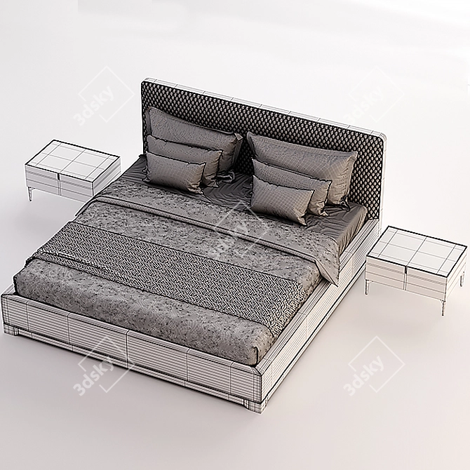 Modern Bali Alivar Bed Collection 3D model image 3