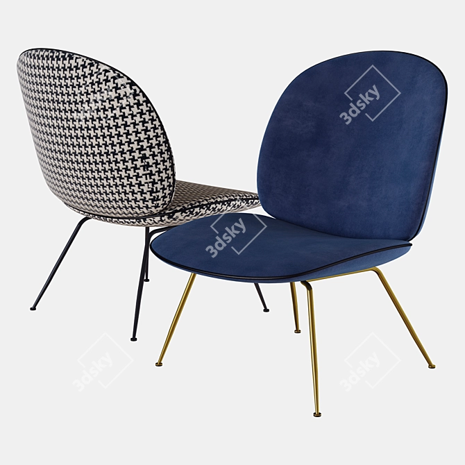 Beetle Lounge Chair: Gubi Bliss 3D model image 1