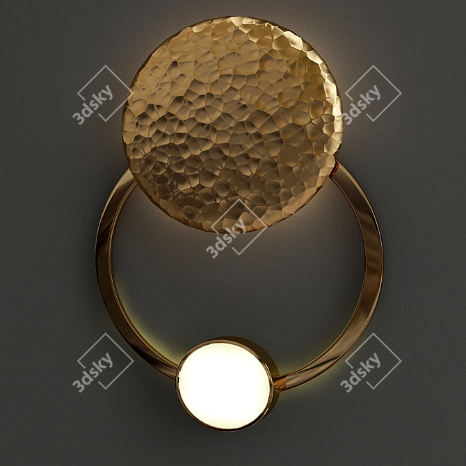 Elegant ANZAZO Glass Wall Sconce 3D model image 2