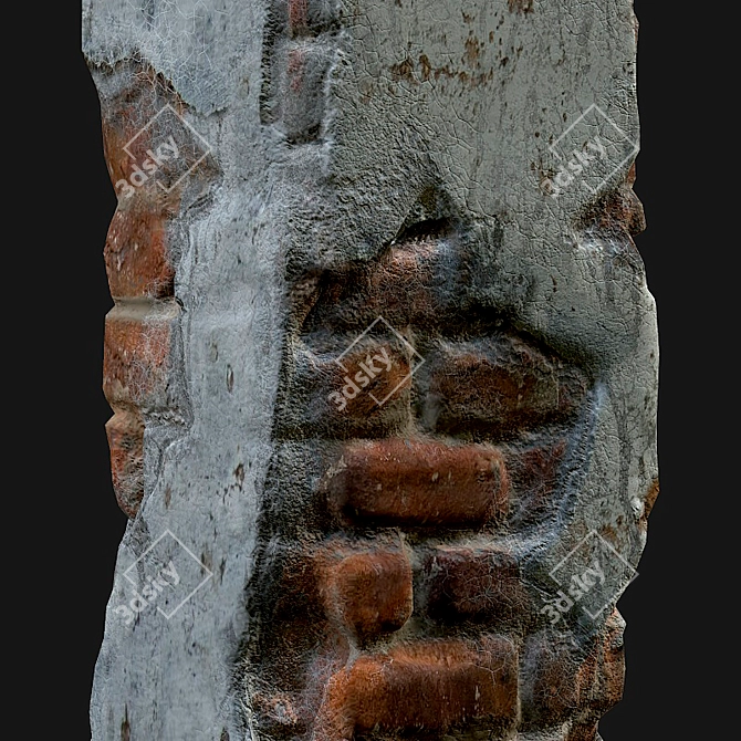 Vintage Weathered Pillar 3D model image 2