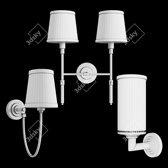 Designer Double Sconce by Dantone 3D model image 2