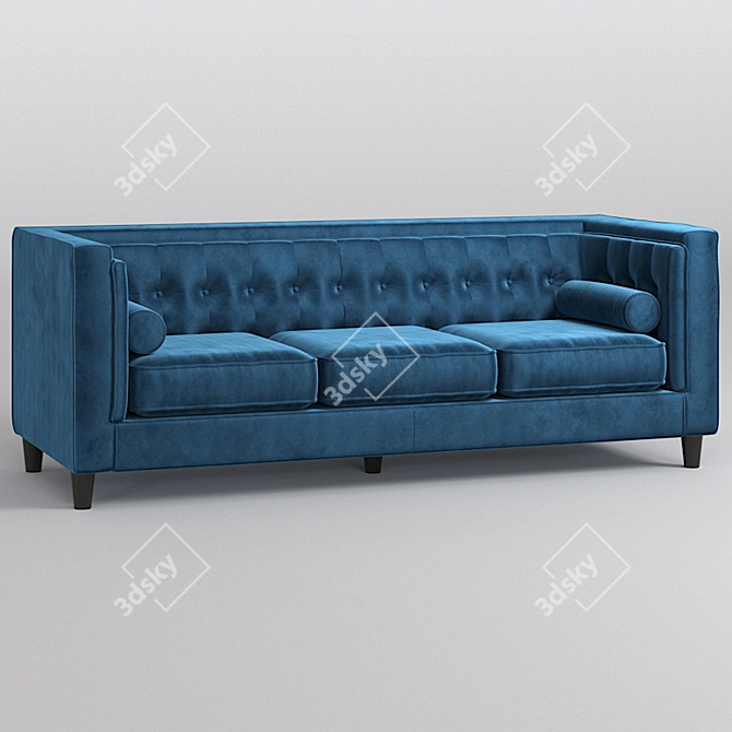 Roberta Chesterfield Sofa: Stylish and Spacious Seating 3D model image 1