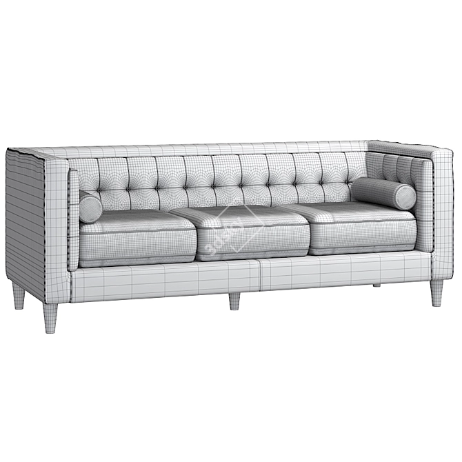 Roberta Chesterfield Sofa: Stylish and Spacious Seating 3D model image 3