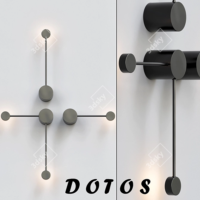 Sleek Dotos Pendant Light 3D model image 1