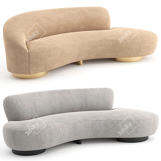 Vladimir Kagan Mini Sofa: Stylish and Compact 3D model image 1