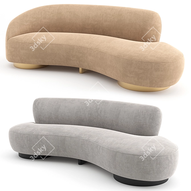 Vladimir Kagan Mini Sofa: Stylish and Compact 3D model image 2