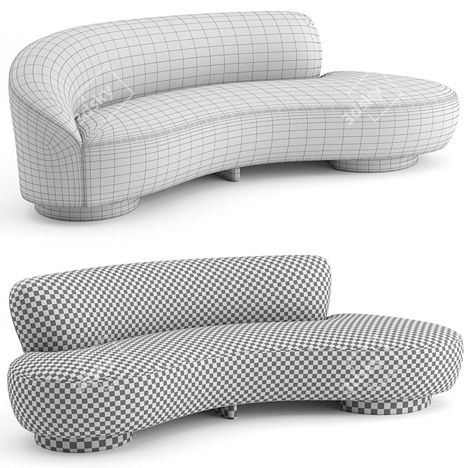 Vladimir Kagan Mini Sofa: Stylish and Compact 3D model image 3