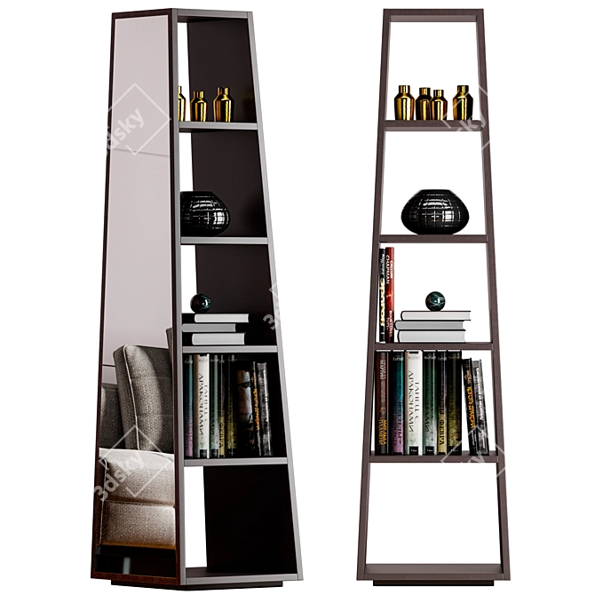 Sleek Archipenko Mirror Bookcase 3D model image 1