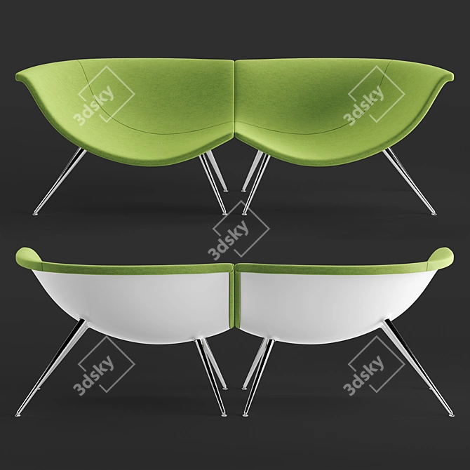 Modern Felt Armchair: mminterier No4s 3D model image 2