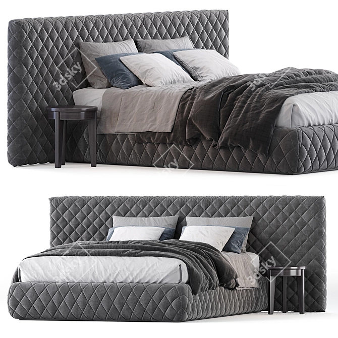 Meridiani Tuyo Bed: Modern Elegance for Your Bedroom 3D model image 2