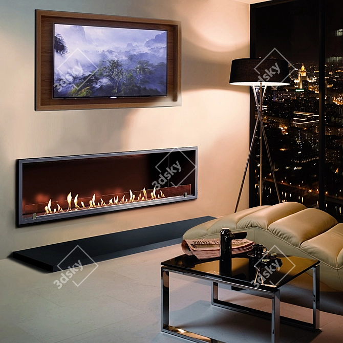 SappFire - Stylish Built-in Biofireplace 3D model image 2