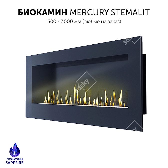 Stylish Mercury Biofireplace: SappFire 3D model image 1