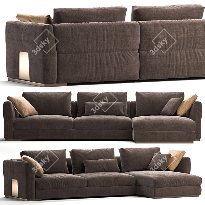 Cantori Montecarlo Angolare Sofa: Elegant and Spacious 3D model image 1