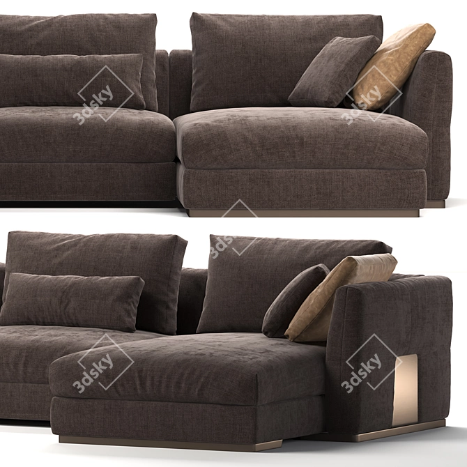 Cantori Montecarlo Angolare Sofa: Elegant and Spacious 3D model image 2