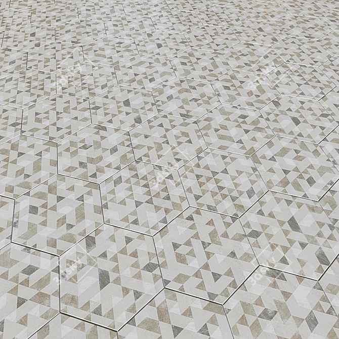 Hexagon Forest: Porcelain Tiles by EQUIPE URBAN 3D model image 1