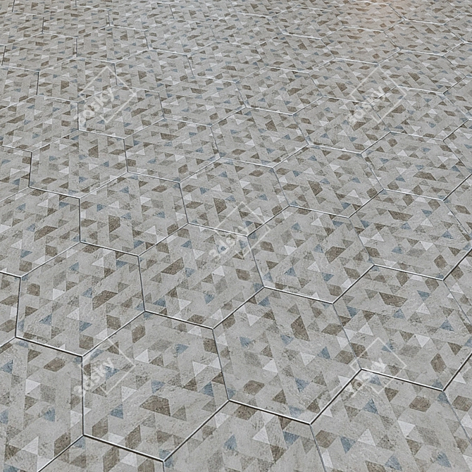 Hexagon Forest: Porcelain Tiles by EQUIPE URBAN 3D model image 2