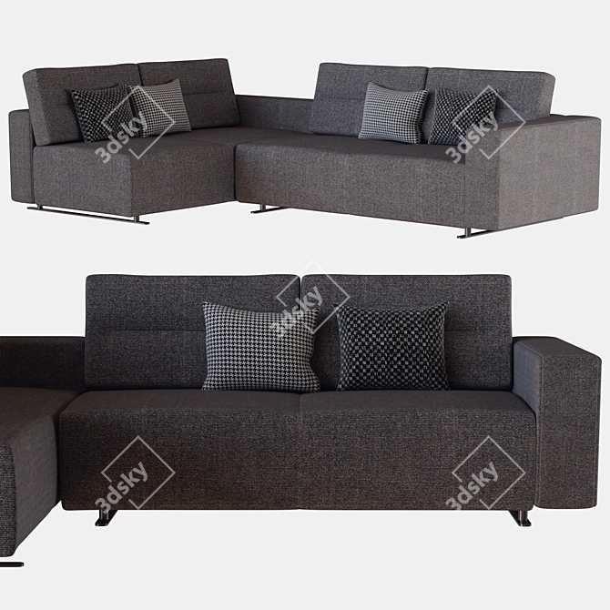 Modern Hampton Corner Sofa 3D model image 1